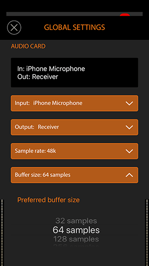TH-U iOS audio settings