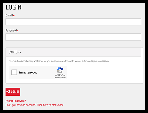 login form